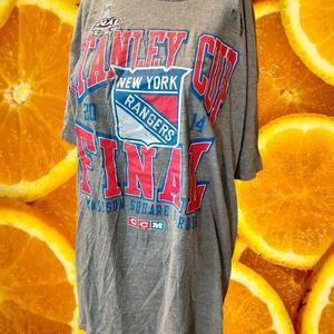 New York Rangers 2014 Stanley Cup Final CCM T-Shirt Men's XL Gray‎